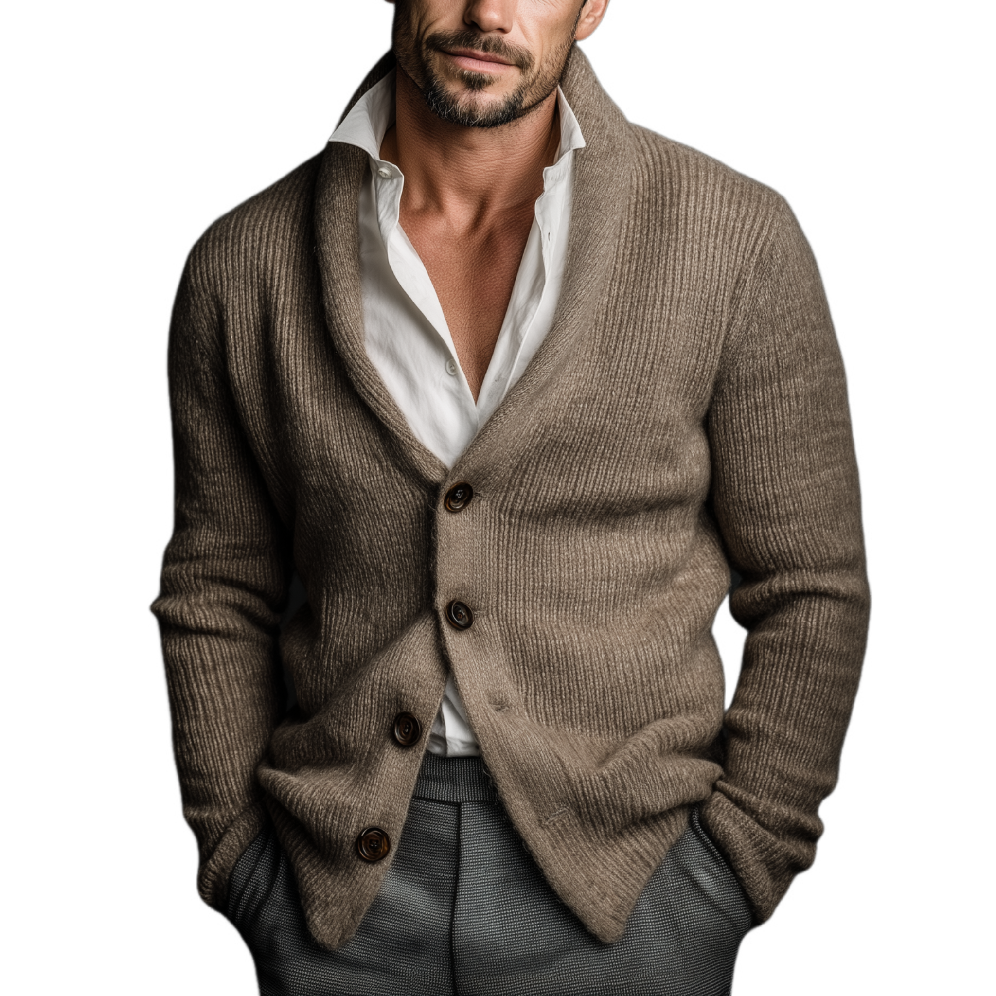 Men's Classic Casual Single-Breasted Slim Fit Knit Cardigan MTA1902I3K