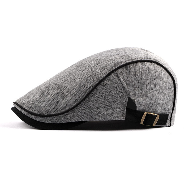 Men's Casual Cotton Breathable Colorblock Trim Beret 36503847M