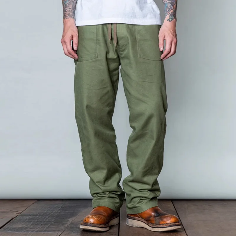 Men's Fashion Solid Straight Multi-pocket Cargo Pants 09432555Z