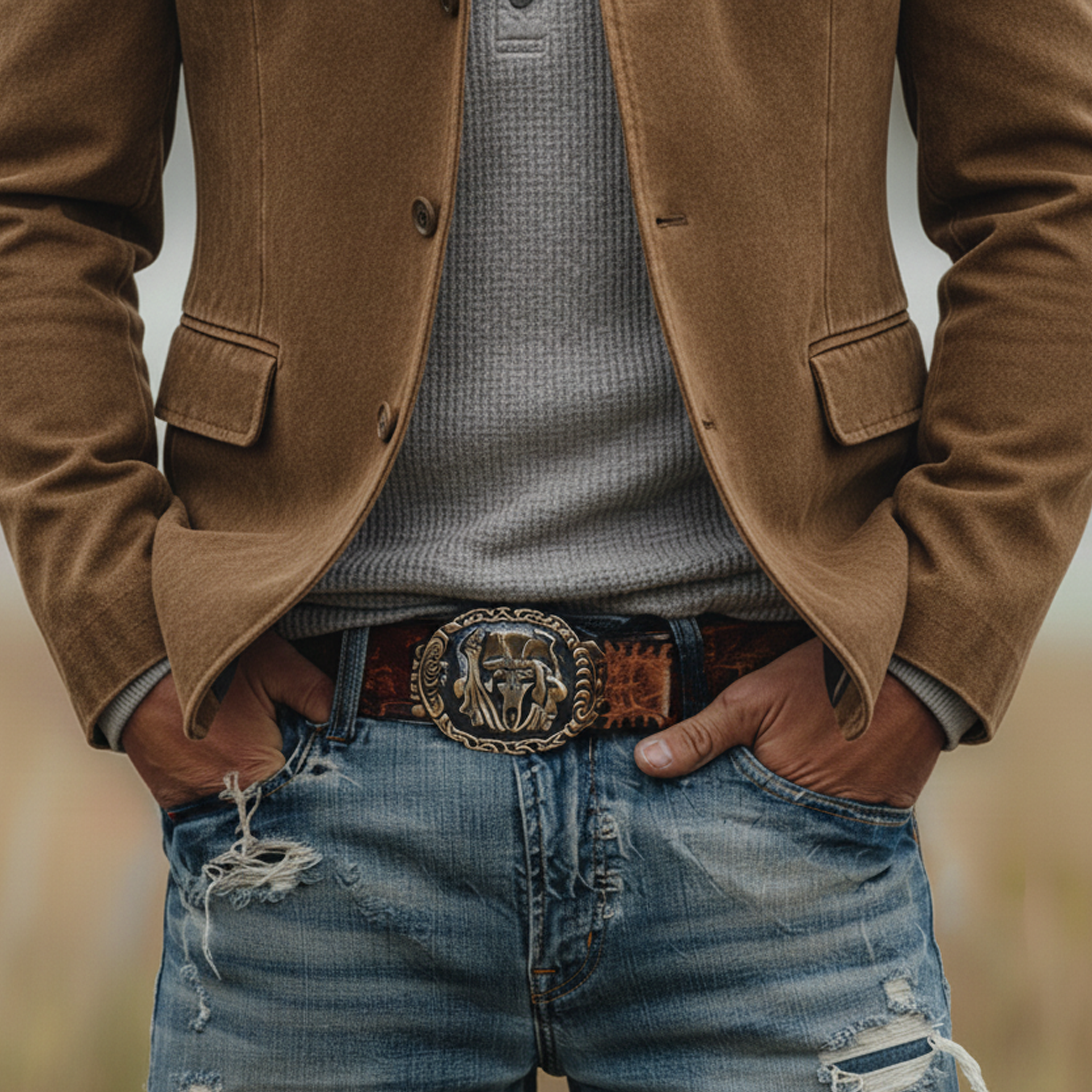 Men's Classic Casual Stand-collar Epaulet Washed Cotton Blend Jacket MTA1915L3K