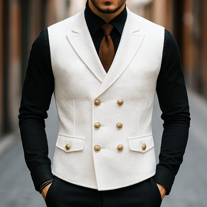 Herre vintage casual dobbeltspent vest MTA1902G9TO