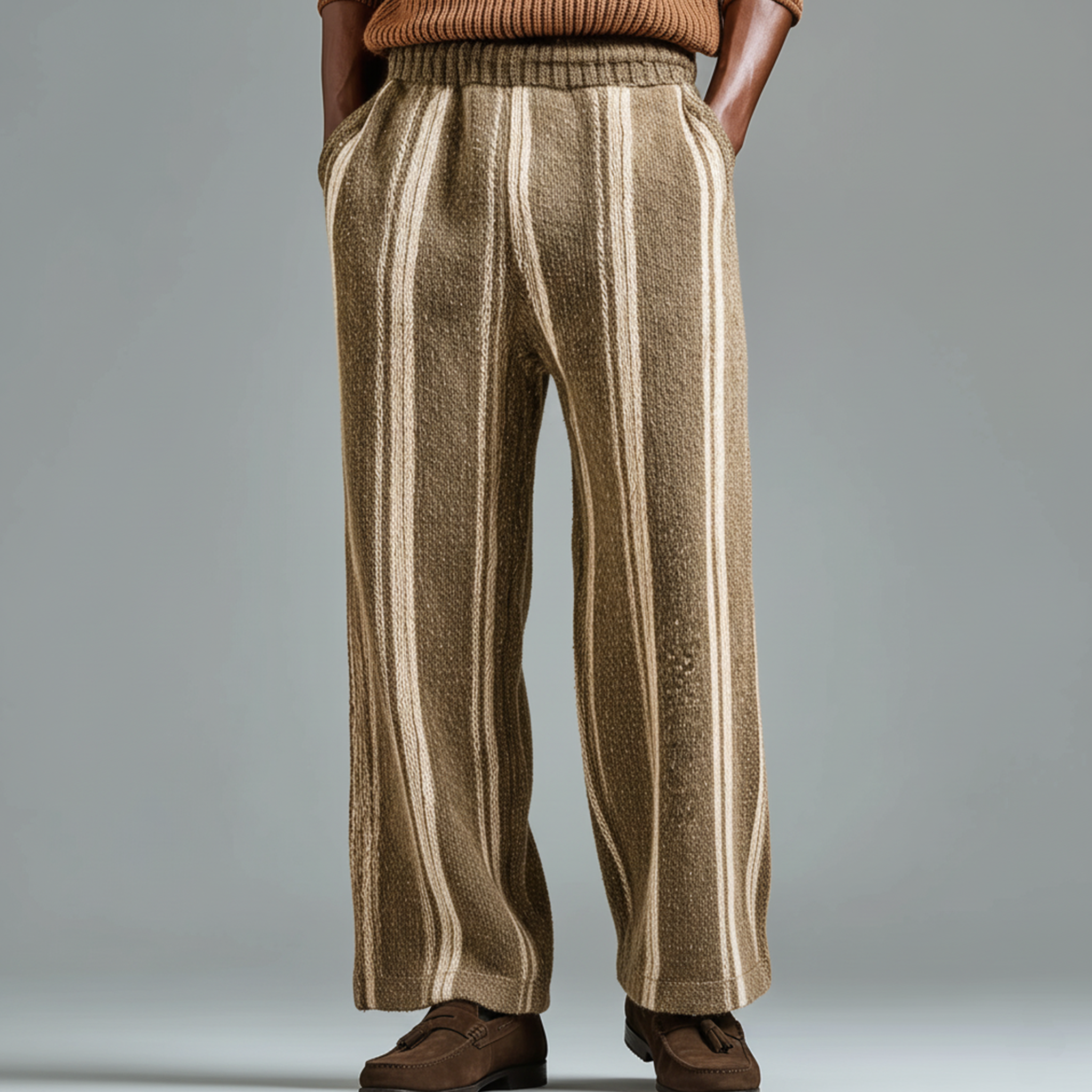 Men's Classic Casual Elastic Waist Knit Pants MTA0656K8K