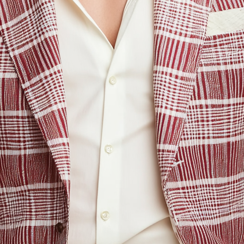 Men's Stylish Woven Check Suit Jacket MTA1119H4P