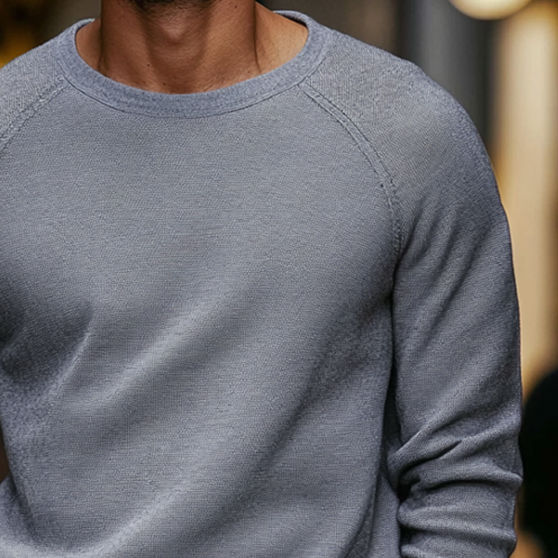 Men's Solid Color Crew Neck Knitted Pullover Sweater MTA1590K2X