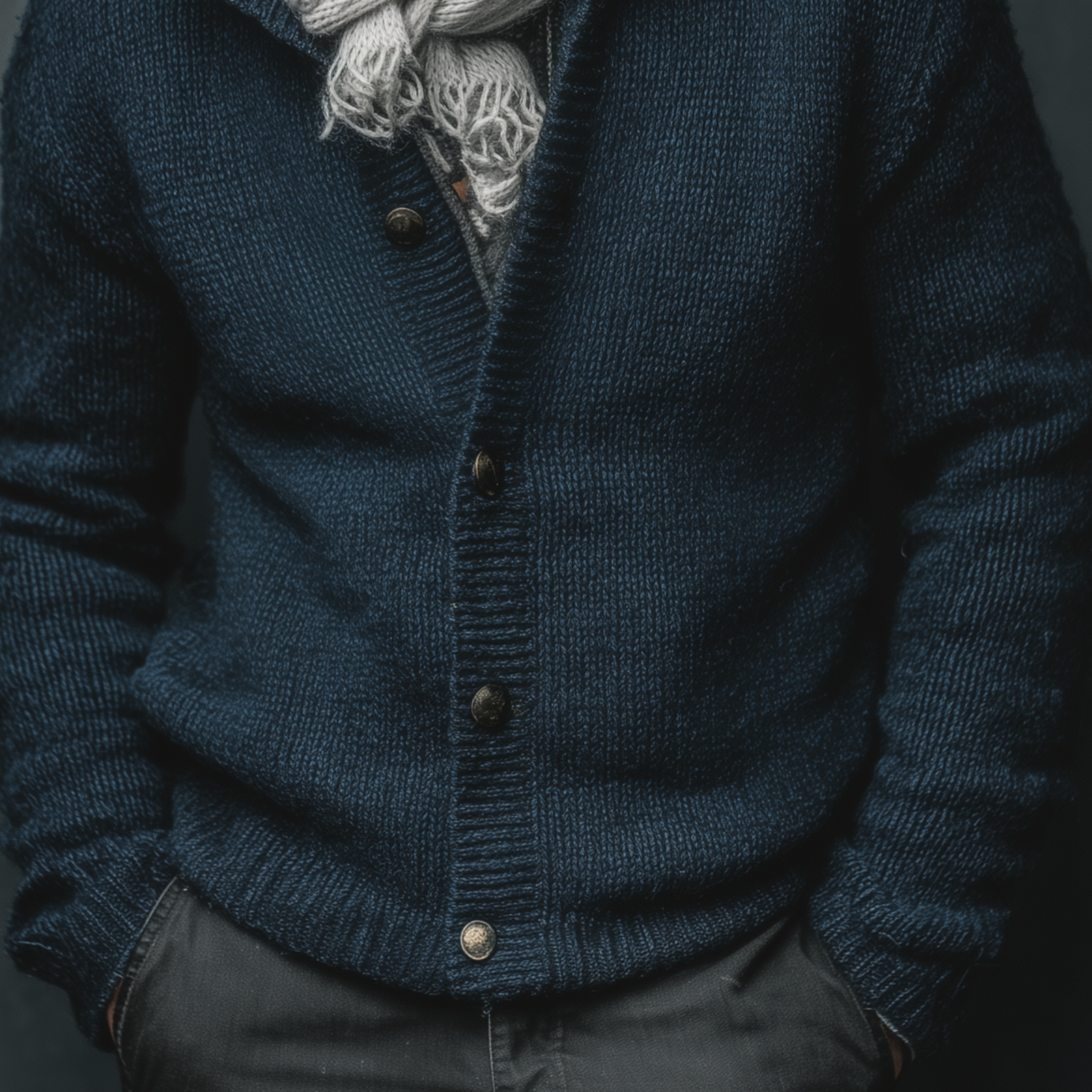 Men's Classic Casual Stand Collar Button Slim Fit Knitted Cardigan MTA1834I5K