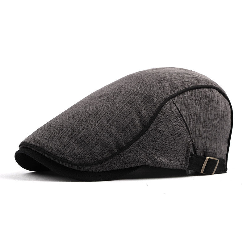 Men's Casual Cotton Breathable Colorblock Trim Beret 36503847M