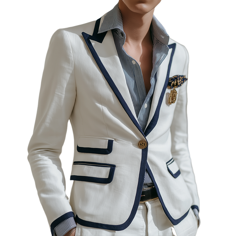 Men's Vintage Casual Cotton Elegant Stitching Blazer MTA2868G3TO