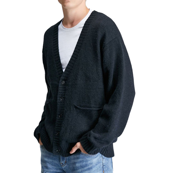 Men's Casual Solid Color V-Neck Knit Cardigan 85050295Y