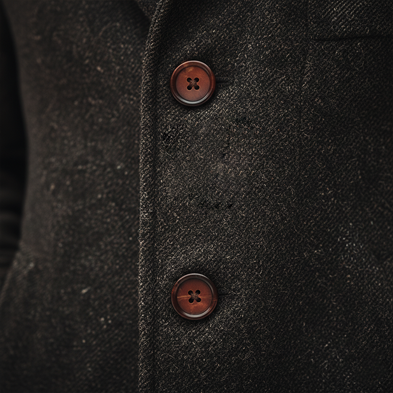 Men's Winter Retro Twill Faux Wool Mid-length Coat MTA1702K3P