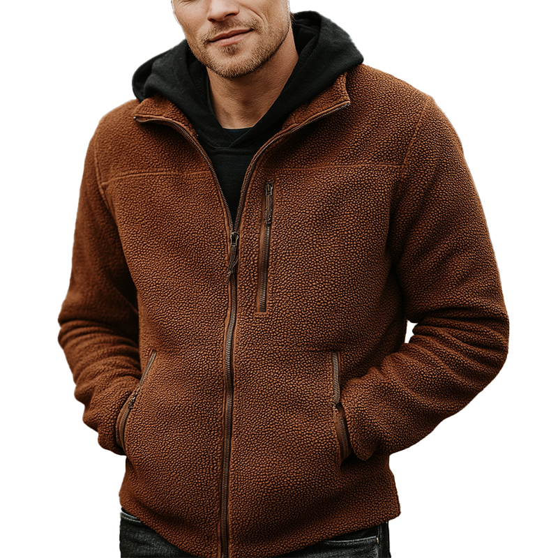 Men's Winter Fashion Polar Fleece Zipper Warm Jacket MTA2214J6P