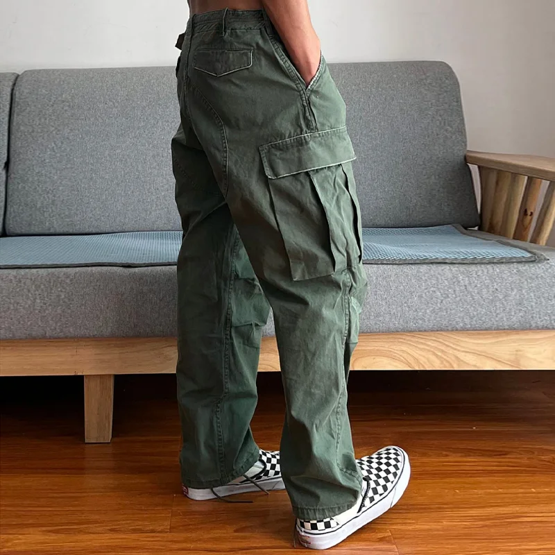 【Envío en 24 horas】Pantalones cargo paracaidistas resistentes al desgaste con bolsillos grandes y sueltos para hombre 35879567Z