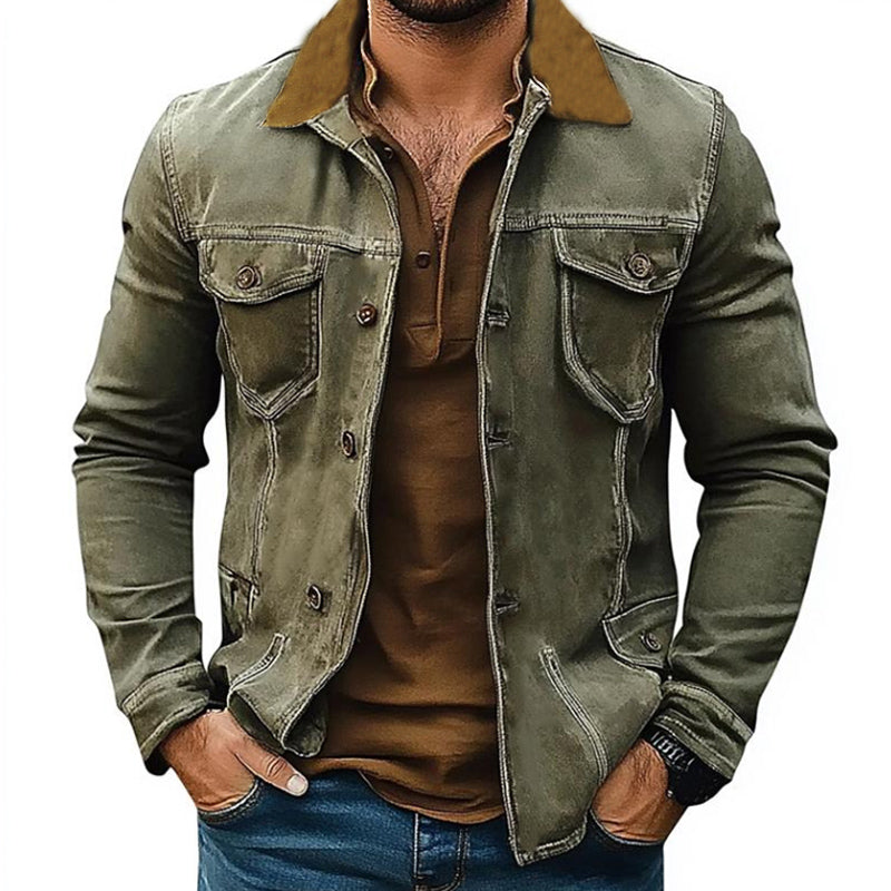 Men's Distressed Denim Jacket 82240840U