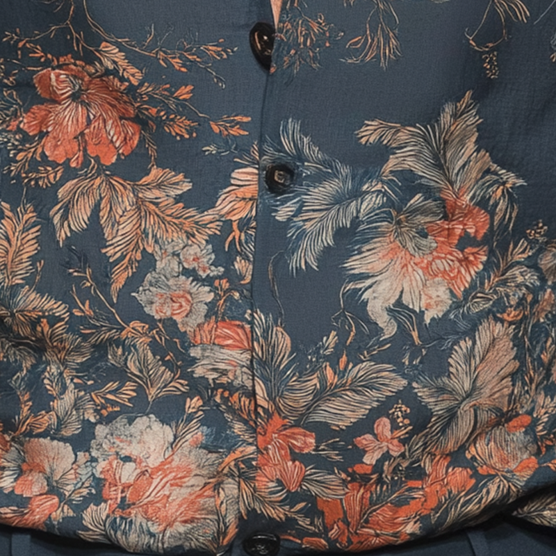 Men's Fashion Printed Polyester Blend Long Sleeve Shirt MTA1895H9P