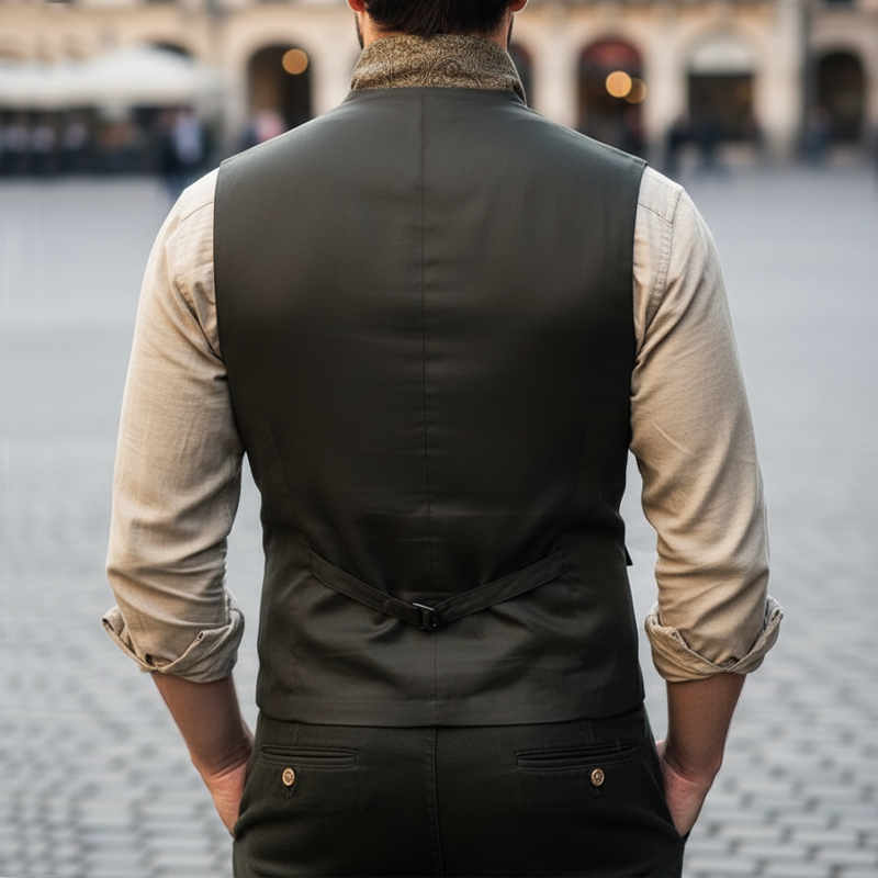 Men's Classic Single-breasted V-neck Vest MTA2309I2U