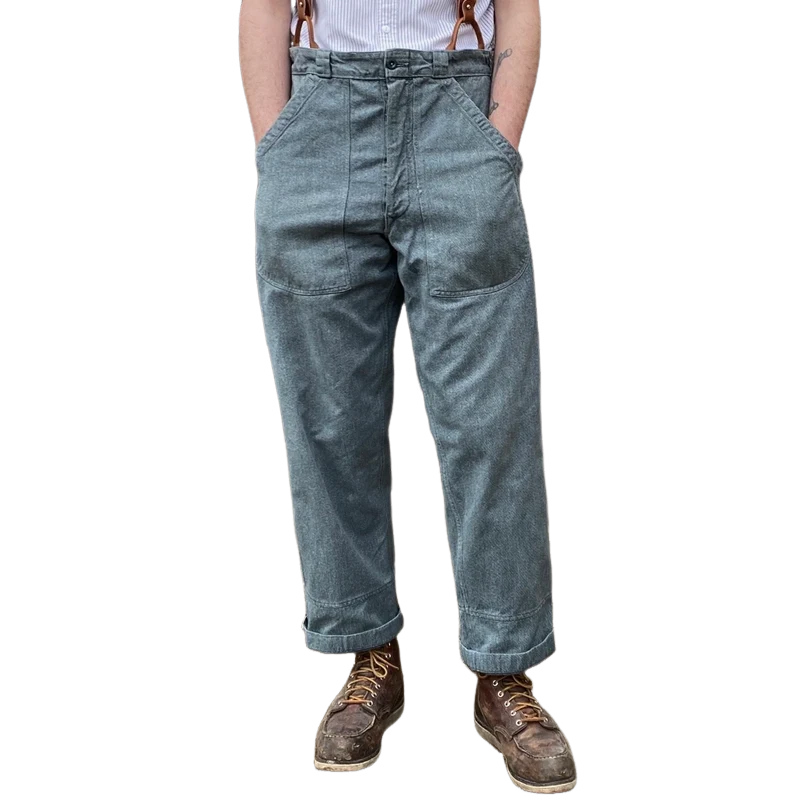 Men's Fashion Big Pockets Straight Denim Cargo Pants 55845593Z