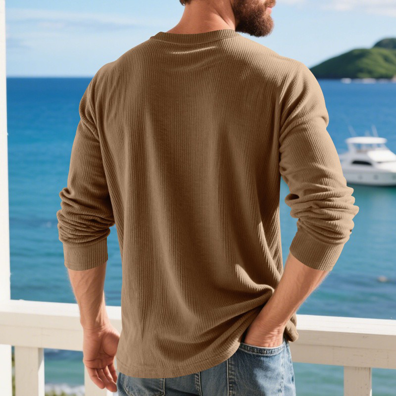 Men's Corduroy Henley Long Sleeve Sweatshirt MTA2915H1X
