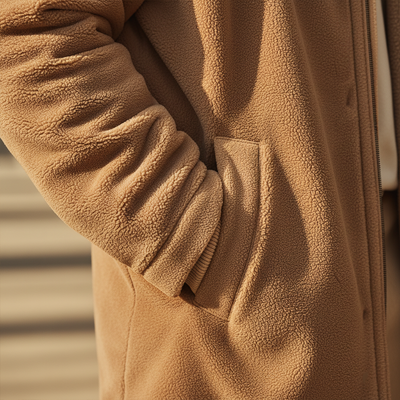 Men's Retro Minimalist Fleece Hooded Warm Zip-Up Coat MTA0123K8P