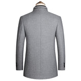 Men's Stand Collar Single Breasted Woolen Coat 24670532Z