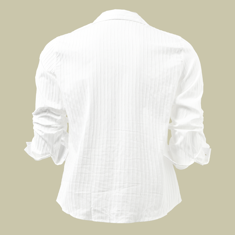 Camicia a maniche lunghe con risvolto a righe tinta unita da uomo 94598700Z