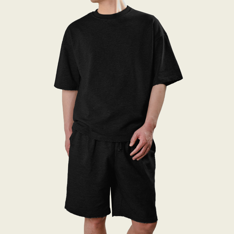 Men's Fashion Loose Short Sleeve T-shirt and Shorts Set 02514856Z