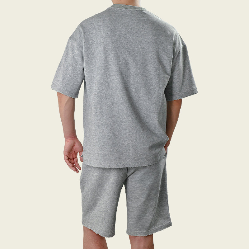 Men's Fashion Loose Short Sleeve T-shirt and Shorts Set 02514856Z