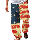 Men's Casual Flag Print Independence Day Loose Pants 78870763M