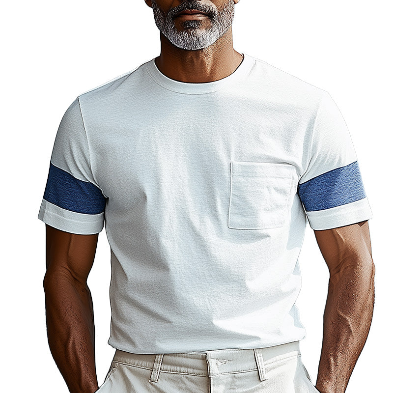 Men's Summer Fashion Simple Cotton Blend Short-Sleeved Casual Sports T-Shirt MTA2584D5P