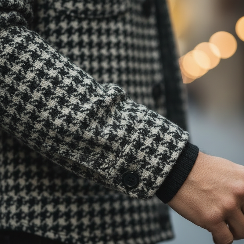 Men's Winter Retro Houndstooth Faux Wool Jacket MTA1203K5P