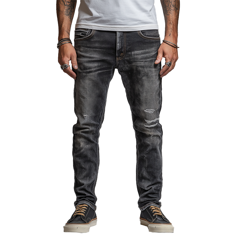 Men's Vintage Washed Ripped Jeans MTA2901G9P
