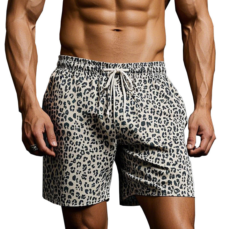 Lett leopardmønster for menn Stilig komfortshorts 56755128P