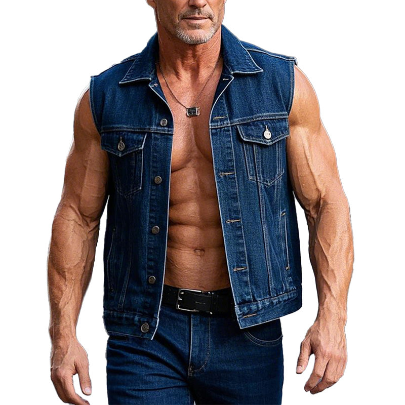 Men's Classic Sleeveless Denim Vest 04858801P