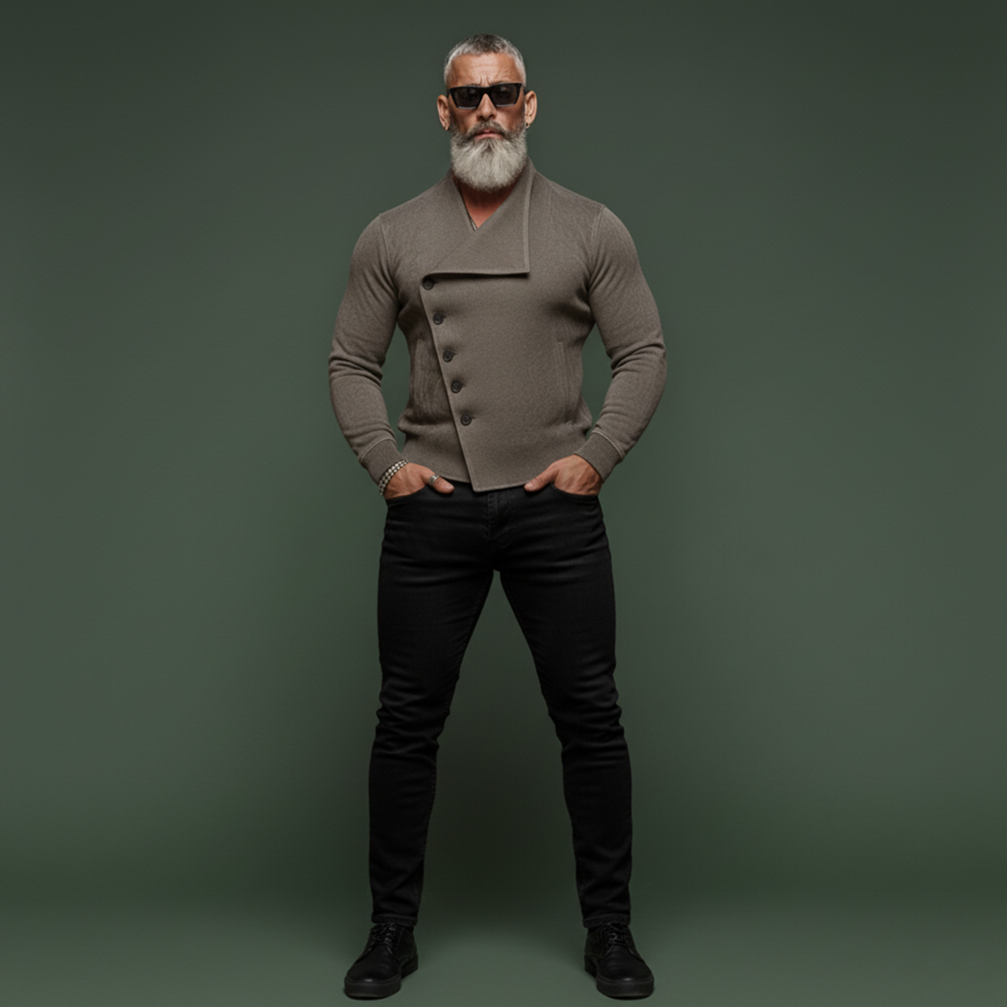 Men's Stylish Slanted Placket Faux Suede Slim-fit Lightweight Inner Jacket MTA0891K8K