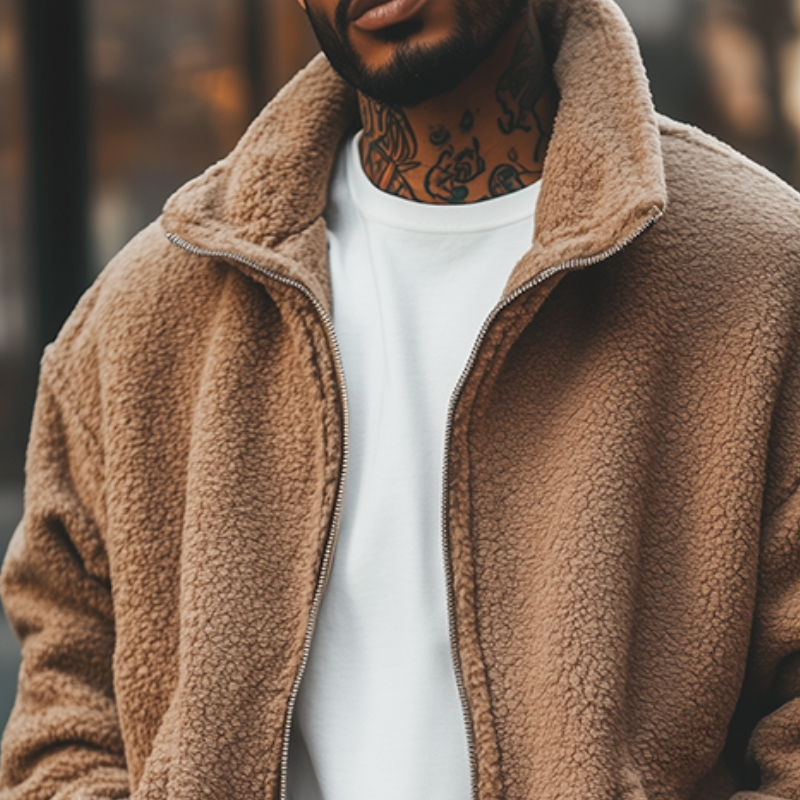 Men's Retro Casual Fleece Warm Zip-Up Jacket MTA3167J2TO