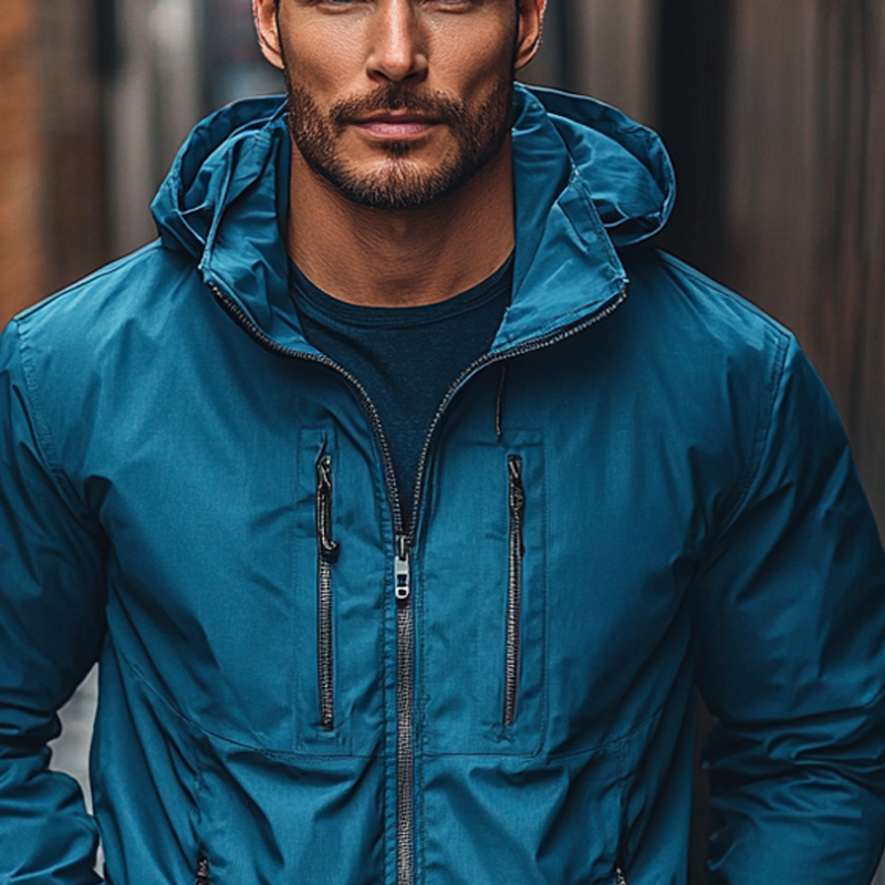 Men's Quick Dry Windproof Multi-Pocket Zipper Hooded Jacket MTA2799J6X