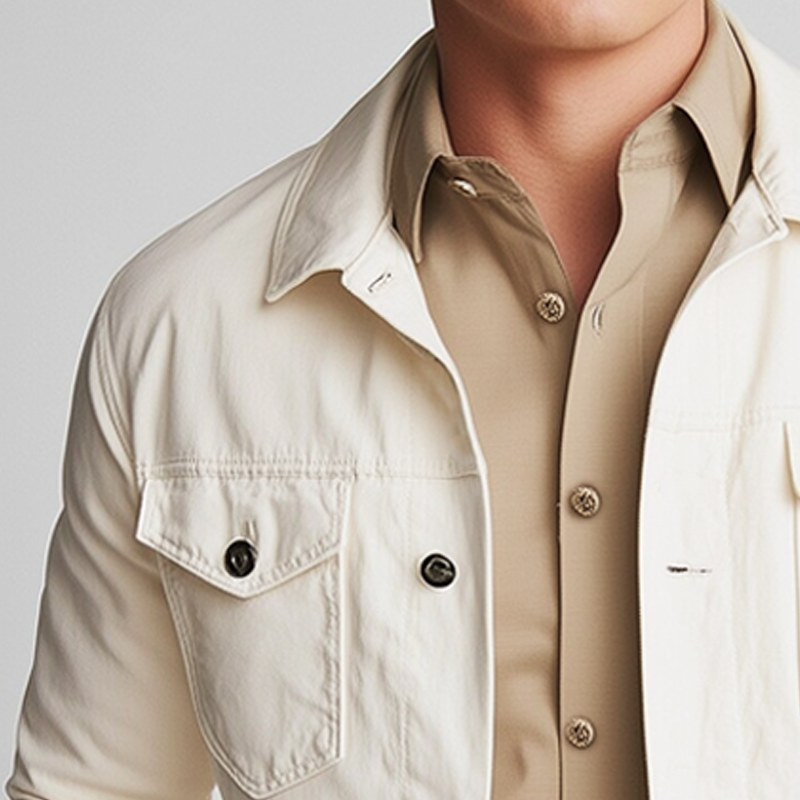 Men's Spring And Autumn Basic Colorblock Cuff Cotton Jacket MTA0469H2U