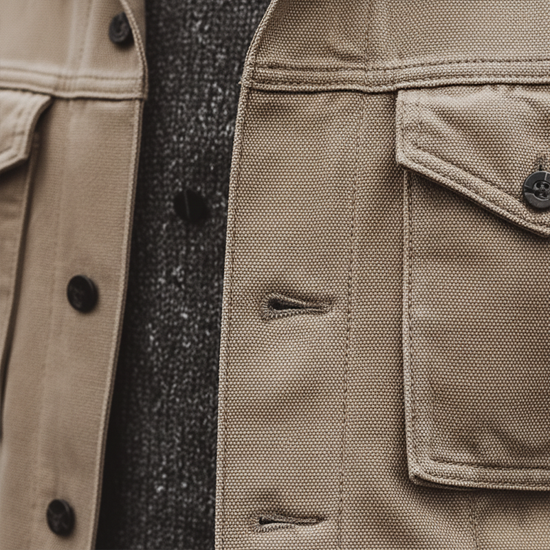 Men's Winter Retro Twill Faux Fur Collar Jacket MTA1509K0P