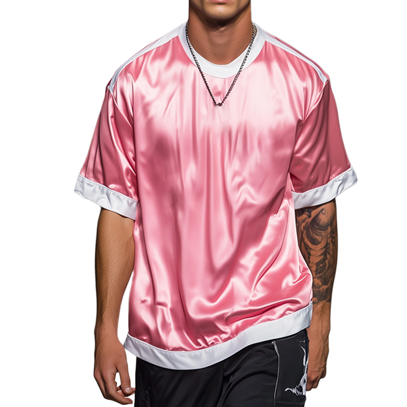 Men's Retro Casual Round Neck Oversized Short Sleeve T-Shirt MTA2316F7TO