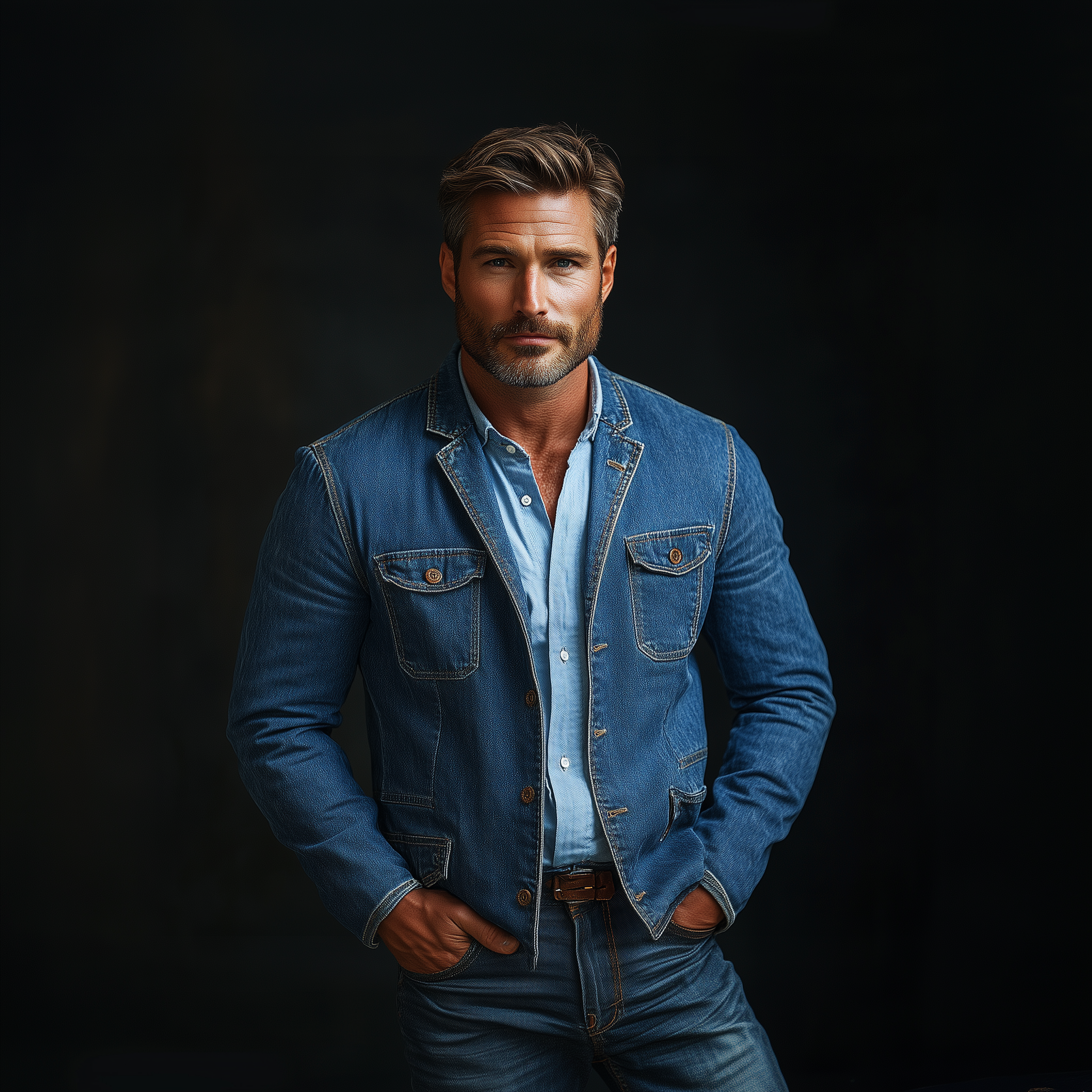 Men's Vintage Washed Denim Blazer MTA2132G8P