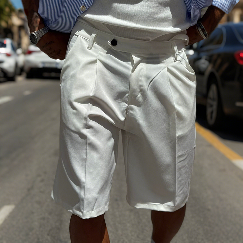 Men's Retro Casual Solid Color Shorts MTA2133G0TO