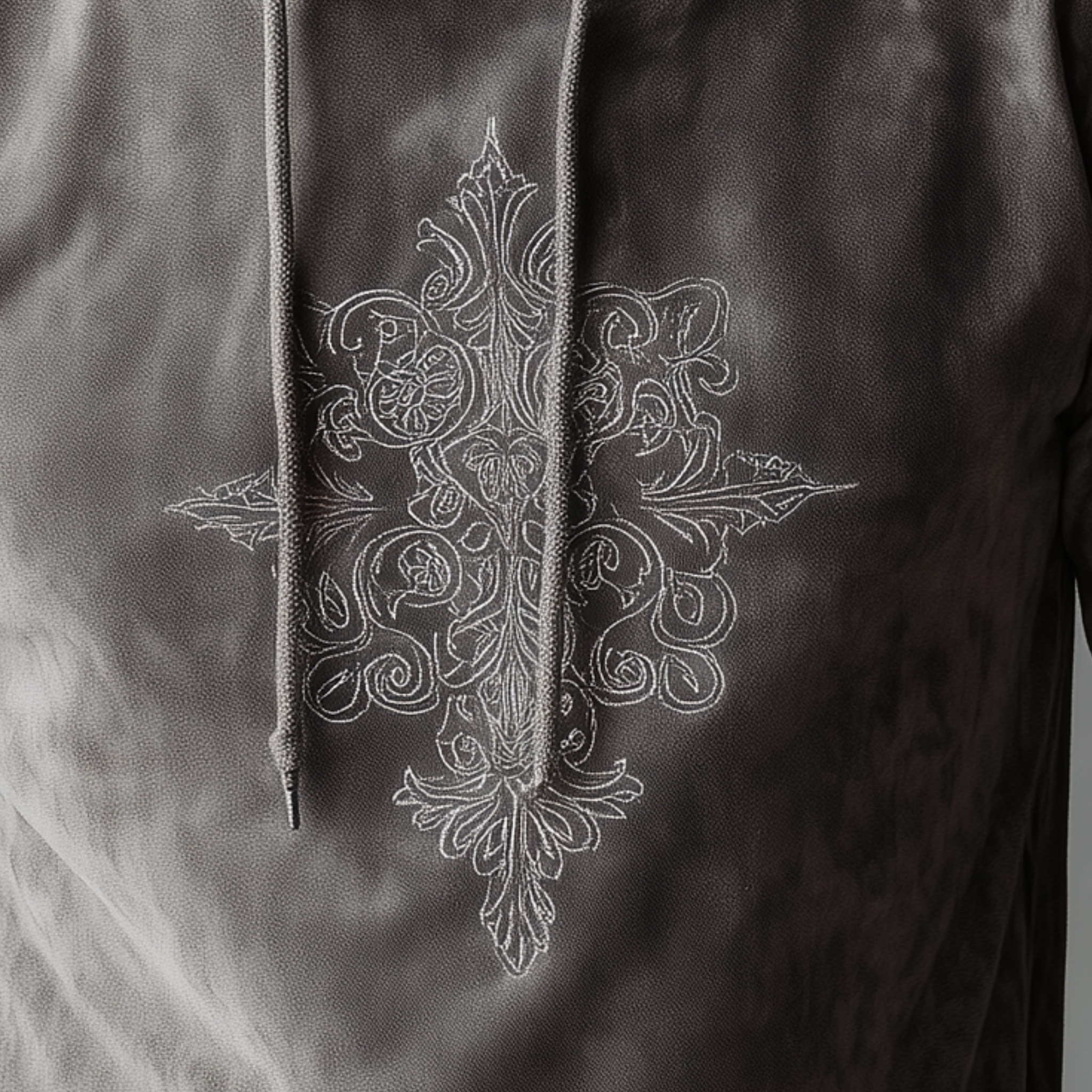 Men's Fashion Casual Thin Suede Embroidered Slim Fit Long Sleeve Hoodie MTA2990G5K