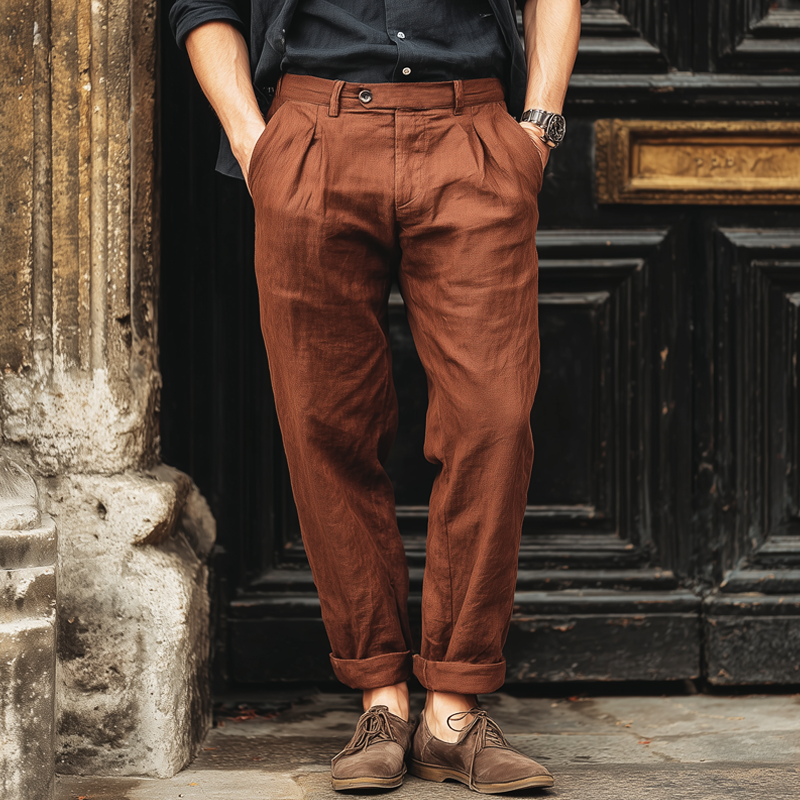 Men's Business Elegant Cotton Blend Slim Fit Pants MTA1508L6U