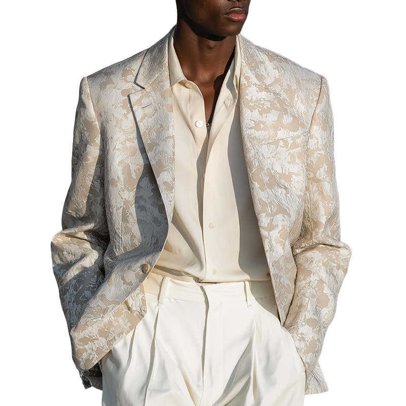 Men's Fashion Camouflage Print Cotton Blend Blazer MTA2993H1P