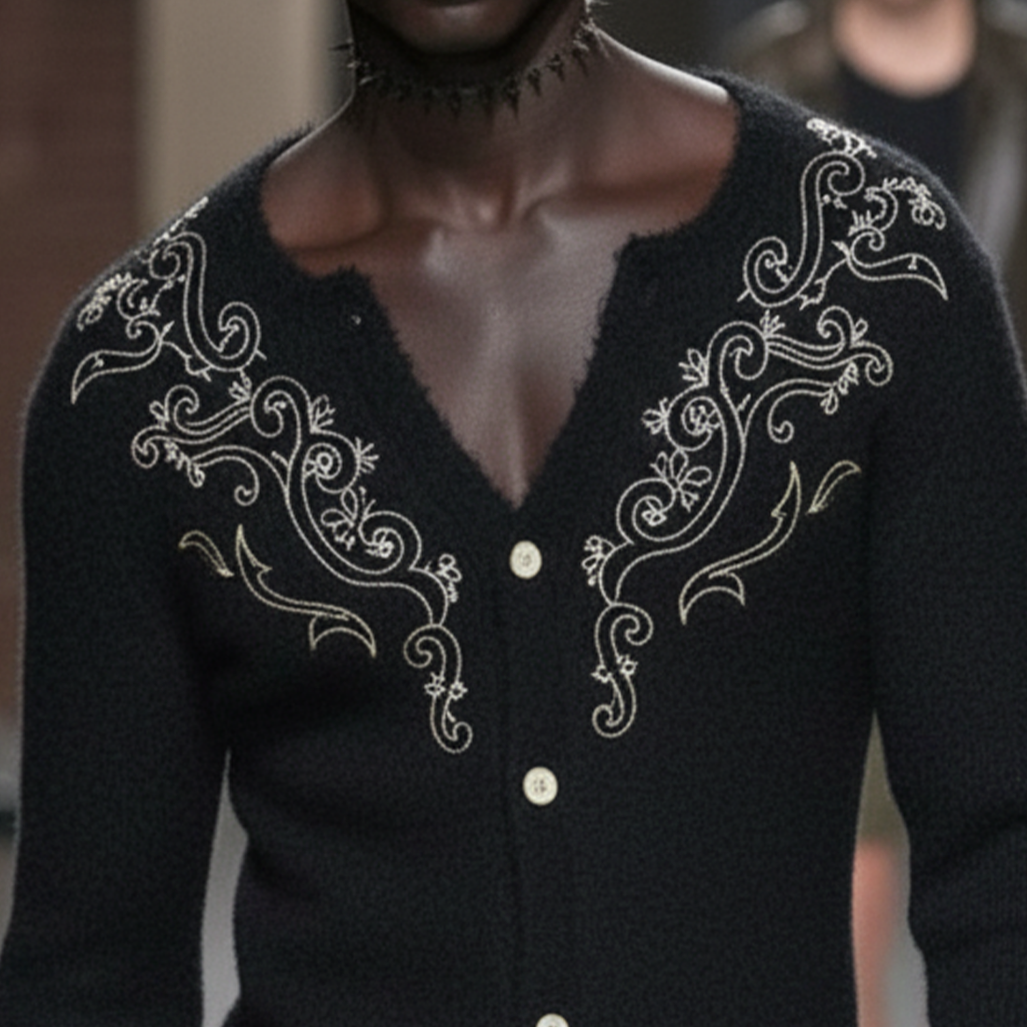 Men's Classic Vintage Embroidered Knit Cardigan MTA0522L3K