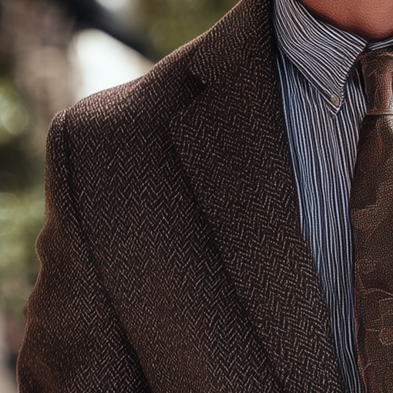 Men's Autumn And Winter Simple Tweed Business Suit Jacket MTA0860I2P
