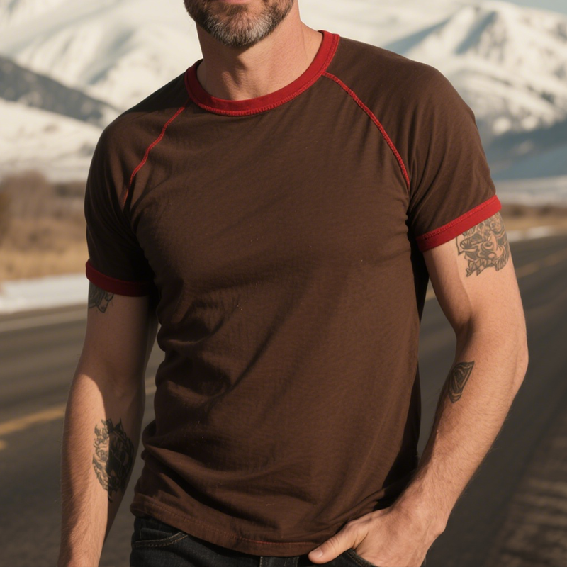 Men's Retro Casual Cotton Round Neck Short Sleeve T-Shirt MTA1644G1TO
