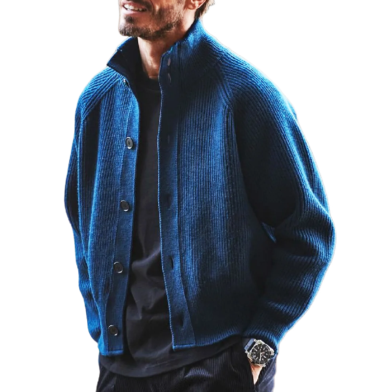 Men's Vintage Stand Collar Button Knit Cardigan MTA0808H6U