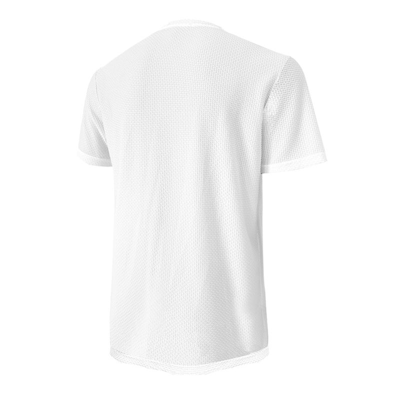 Men's Solid Color Textured Round Neck Short-sleeved T-shirt MTA2100G1X