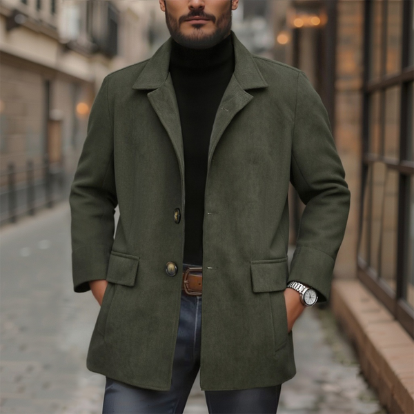 【24-hour shipping out】Men's Vintage Corduroy Stand Collar Single Breasted Slim Short Coat 66901253M