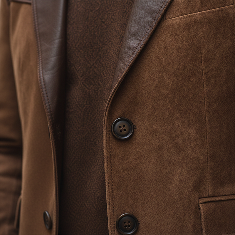 Men's Winter Retro Faux Suede PU Patchwork Button Jacket MTA2002K6P