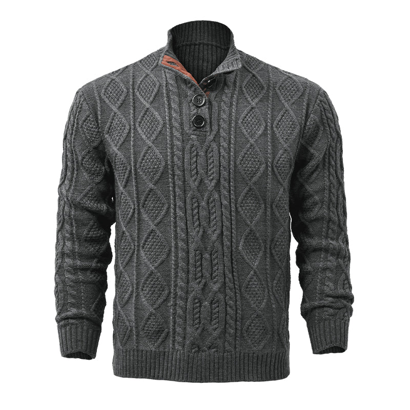 Pull tricoté à col montant vintage pour homme 63163731X